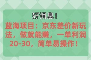 蓝海项目：京东大平台操作，一单利润20-30