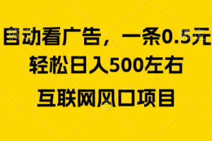 广告收益风口，轻松日入500+，新手小白秒上手