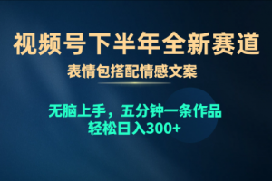 视频号下半年全新赛道，表情包搭配情感文案 无脑上手，五分钟一条作品
