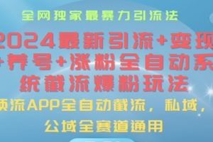 2024最暴力引流+涨粉+变现+养号全自动系统爆粉玩法