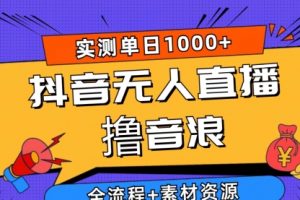 抖音无人直播撸音浪新玩法 日入1000+ 全流程+素材资源