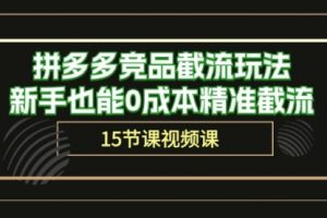 拼多多竞品截流玩法，新手也能0成本精准截流（15节课）