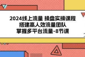 线上流量 操盘实操课程，搭建高人效流量团队，掌握多平台流量-8节课
