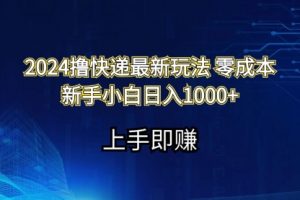 2024撸快递最新玩法零成本新手小白日入1000+