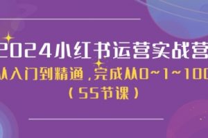 2024小红书运营实战营，从入门到精通，完成从0~1~100
