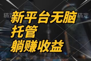 最新平台一键托管，躺赚收益分成 配合管道收益，日产无上限