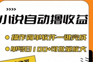 小说全自动撸收益，操作简单，单号日入100+