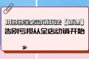 拼多多全店动销玩法，告别亏损从全店动销开始（4节视频课）