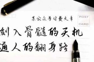 文章：刻入骨髓的天机，揭露“普通人的翻身路” 这件通天大事