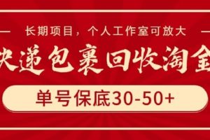 快递包裹回收淘金，单号保底30-50+，长项目，个人工作室可放大