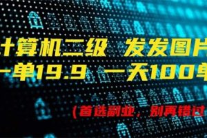 计算机二级，一单19.9 一天能出100单，每天只需发发图片