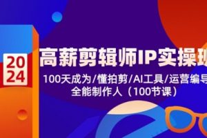 高薪-剪辑师IP实操班-2，100天成为懂拍剪/AI工具/运营编导/全能制作人