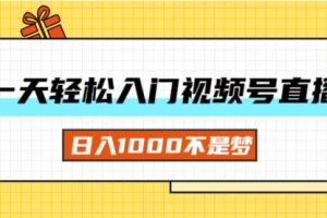一天入门视频号直播带货，日入1000不是梦