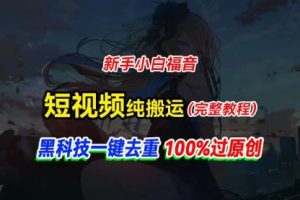 中视频计划纯搬运，黑科技一键去重过原创