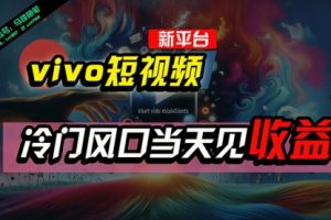 全新平台vivo短视频，新风口AI混剪无脑搬运，冷门风口当天见收益