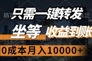 只需一键转发，坐等收益到账，0成本月入10000+