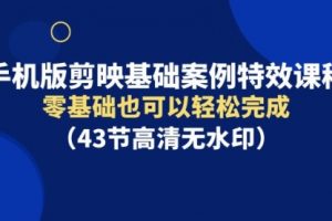 手机版剪映基础案例特效课程，零基础也可以轻松完成