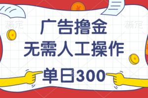 广告撸金，无需人工操作，单日收入300+