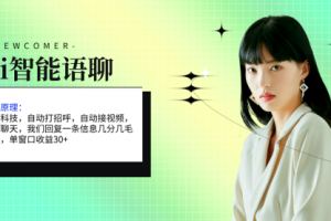 ai智能语聊，单窗口30+单机500+，无脑干！