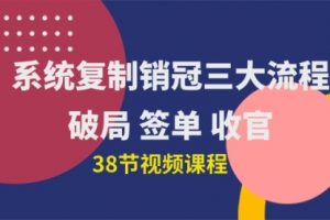 系统复制 销冠三大流程，破局 签单 收官（38节视频课）