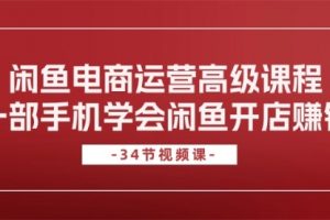 闲鱼电商运营高级课程，一部手机学会闲鱼开店赚钱（34节课）