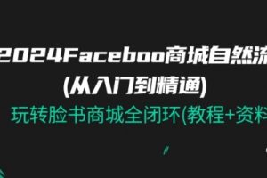 2024Facebook 商城自然流(从入门到精通)，玩转脸书商城全闭环(教程+资料)