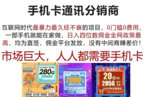 手机卡通讯分销商 互联网时代最暴利最久经不衰的项目