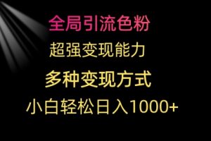全局引流色粉 超强变现能力 多种变现方式 小白轻松日入1000+