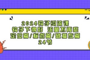 2024钩子·引流课：钩子下得好 流量不再愁，定位篇/标签篇/破播放篇/24节