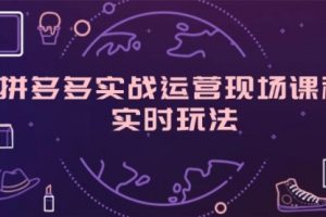 拼多多实战运营现场课程，实时玩法，爆款打造，选品、规则解析