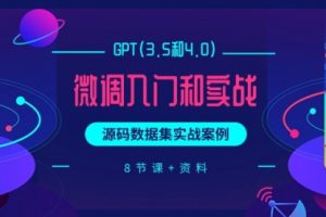 GPT(3.5和4.0)微调入门和实战，源码数据集实战案例（8节课+资料）