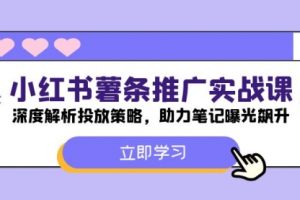 小红书-薯 条 推 广 实战课：深度解析投放策略，助力笔记曝光飙升