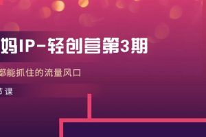 宝妈IP-轻创营3，人人都能抓住的流量风口（21节课）