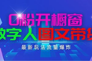 抖音最新项目，0粉开橱窗，数字人图文带货