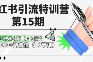 小红书引流特训营-15，小红书矩阵号月引流80000+到微信（10节课）