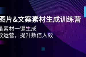 AI图片&文案素材生成训练营，海量素材一键生成 高效运营 提升数倍人效