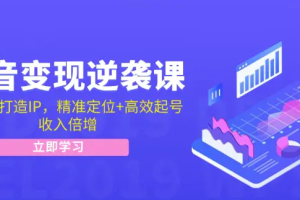 抖音变现逆袭课：从0到1打造IP，精准定位+高效起号，收入倍增