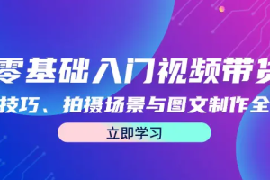 零基础入门视频带货：直播技巧、拍摄场景与图文制作全攻略