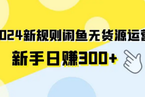 2024最新闲鱼无货源玩法，从0开始小白快手上手，每天2小时月收入过万