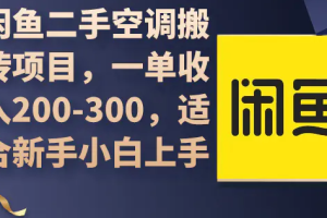 闲鱼卖空调小众项目 轻松月入过万 真正的无需垫资金
