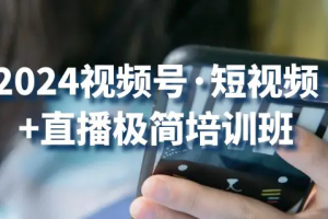 2024视频号·短视频+直播极简培训班：抓住视频号风口，流量红利