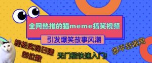 猫咪搞笑视频火爆全网，全平台掀起爆笑故事狂潮，日入四位数不是梦，零门槛开启赚钱之旅！