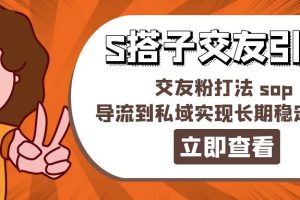 某收费888-S搭子交友引流，交友粉打法 sop，导流到私域实现长稳定盈利