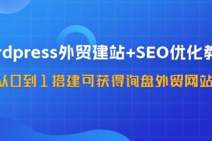 WordPress-外贸建站+SEO优化教程：从0到1搭建可获得询盘外贸网站