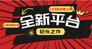又一个全新平台巨头之作：12月6日刚上线，小白入局初期红利的关键！