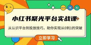 小红书聚光平台实战课：从认识平台到投放技巧，助你实现从0到1的突破！