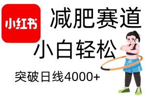 小红书减肥瘦身财富跑道：零成本操作，无需剪辑与动脑，新手日盈利 4000 秘籍