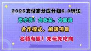 2025支付宝钱包分方案6.0：合作共赢，管道收益实现躺着赚钱