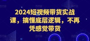 2024 短视频带货实战精修课：底层逻辑大揭秘，告别盲目带货新纪元