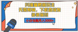 抖推猫最新玩法：小白也能月入5000+，小说推文无需剪辑，直接代发